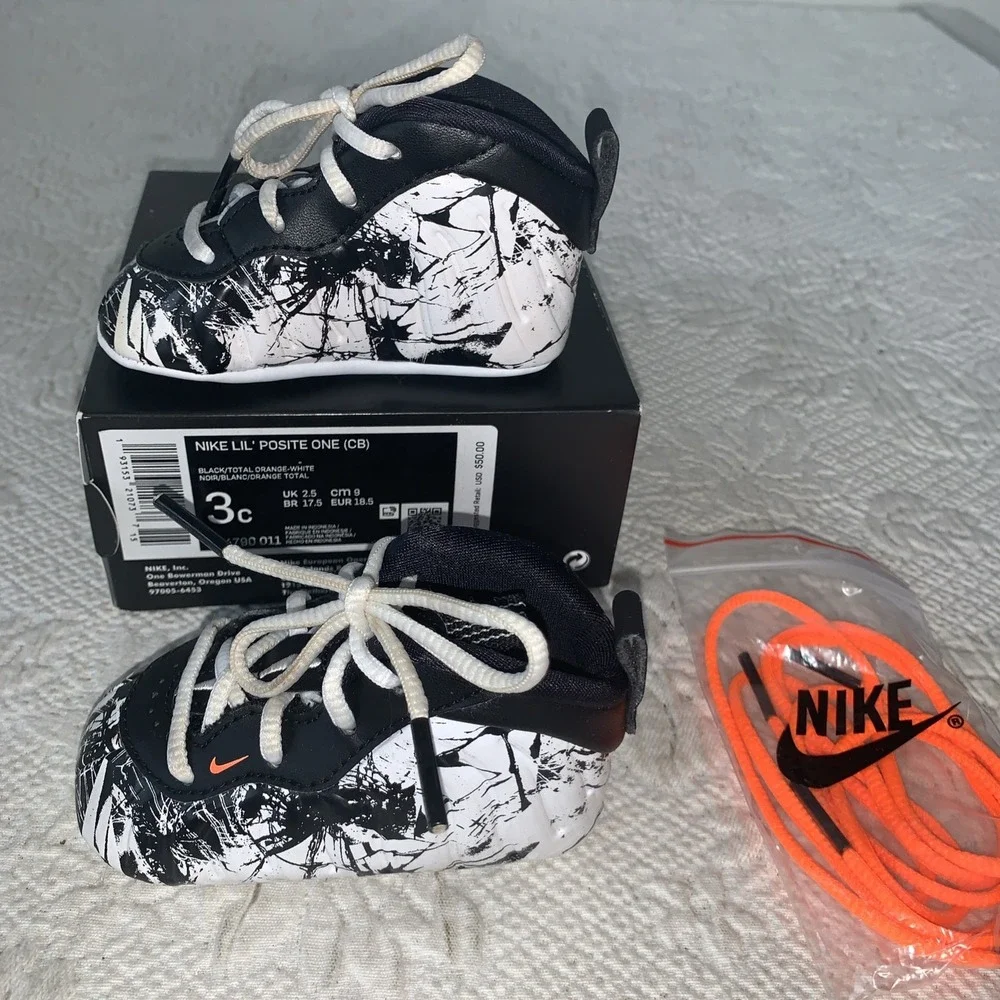 Nike Lil Posite One Shattered Crib Bootie‎ - 644790-011 CB Foamposite Sz 3c